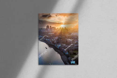 Panoramiczny widok wschodniego Londynu o świcie