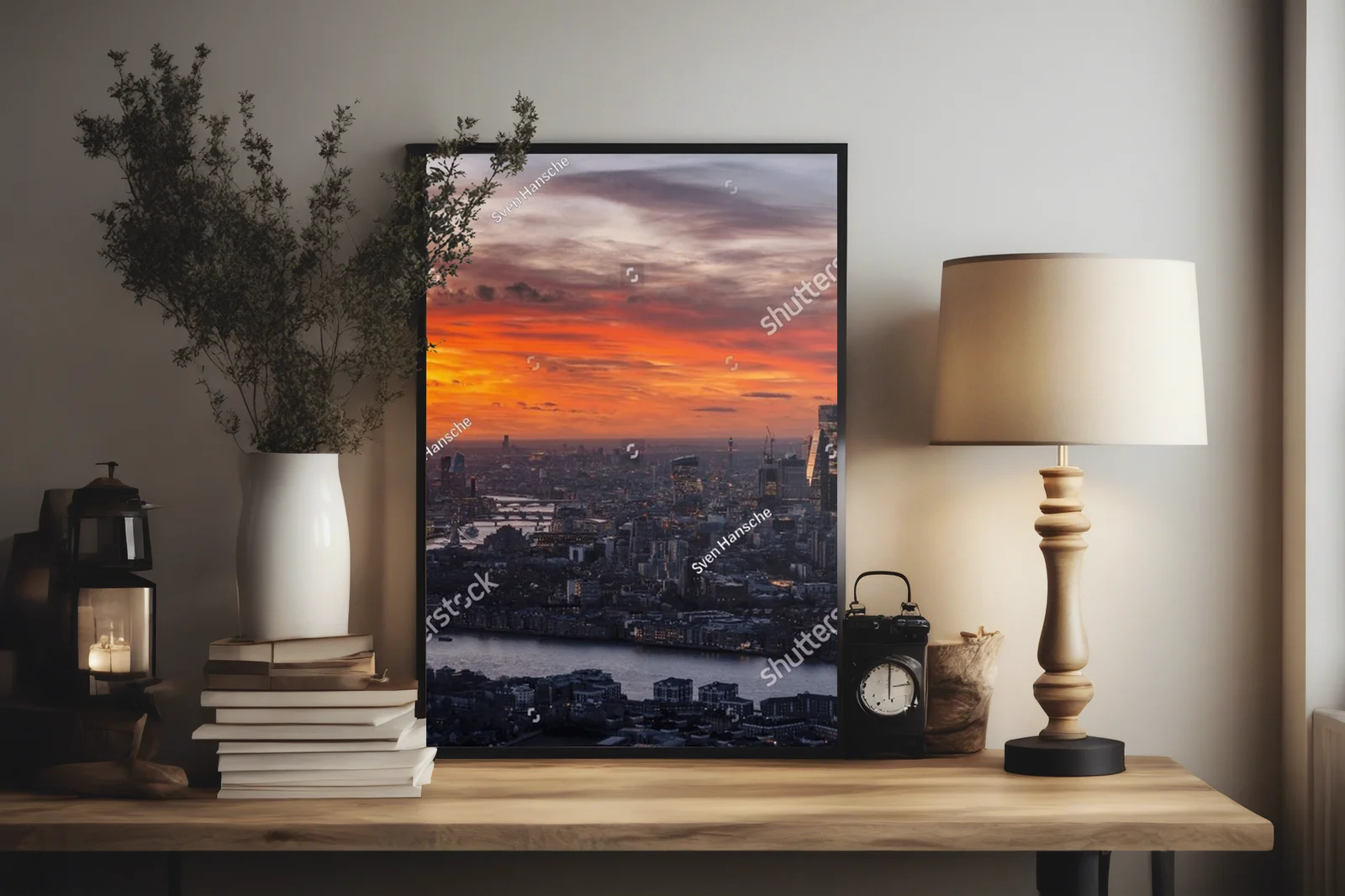 Panorama Londynu przy zachodzie słońca