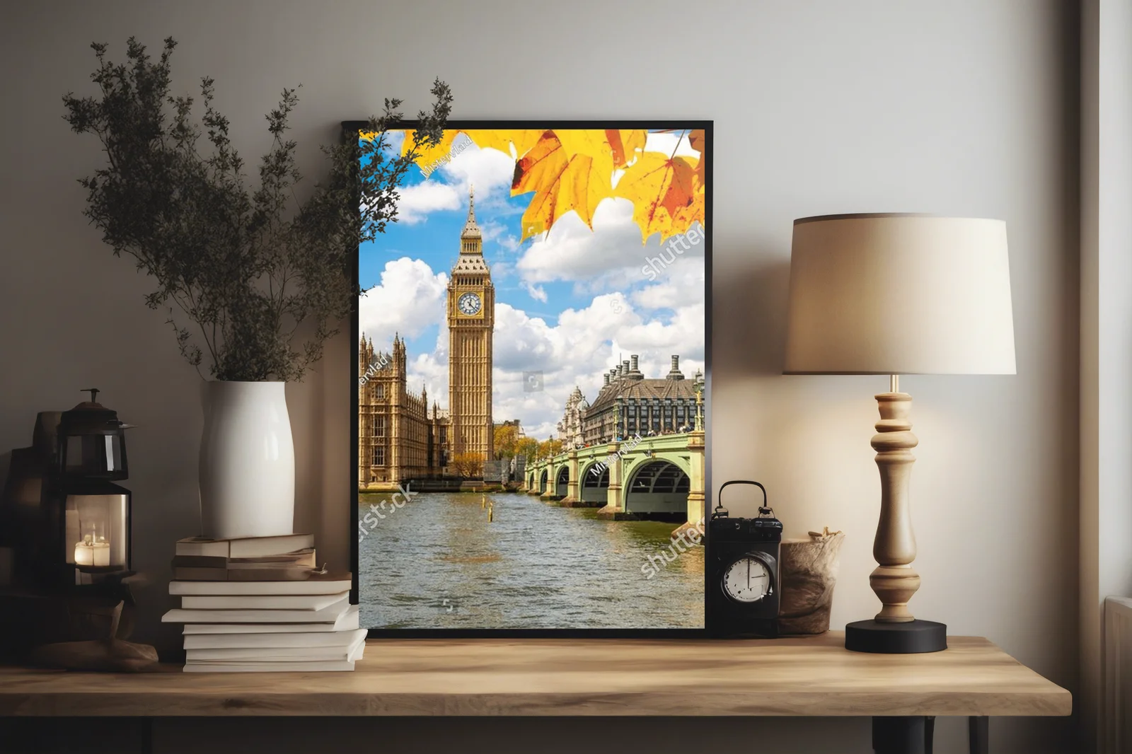 Jesienna sceneria Londynu z Big Benem