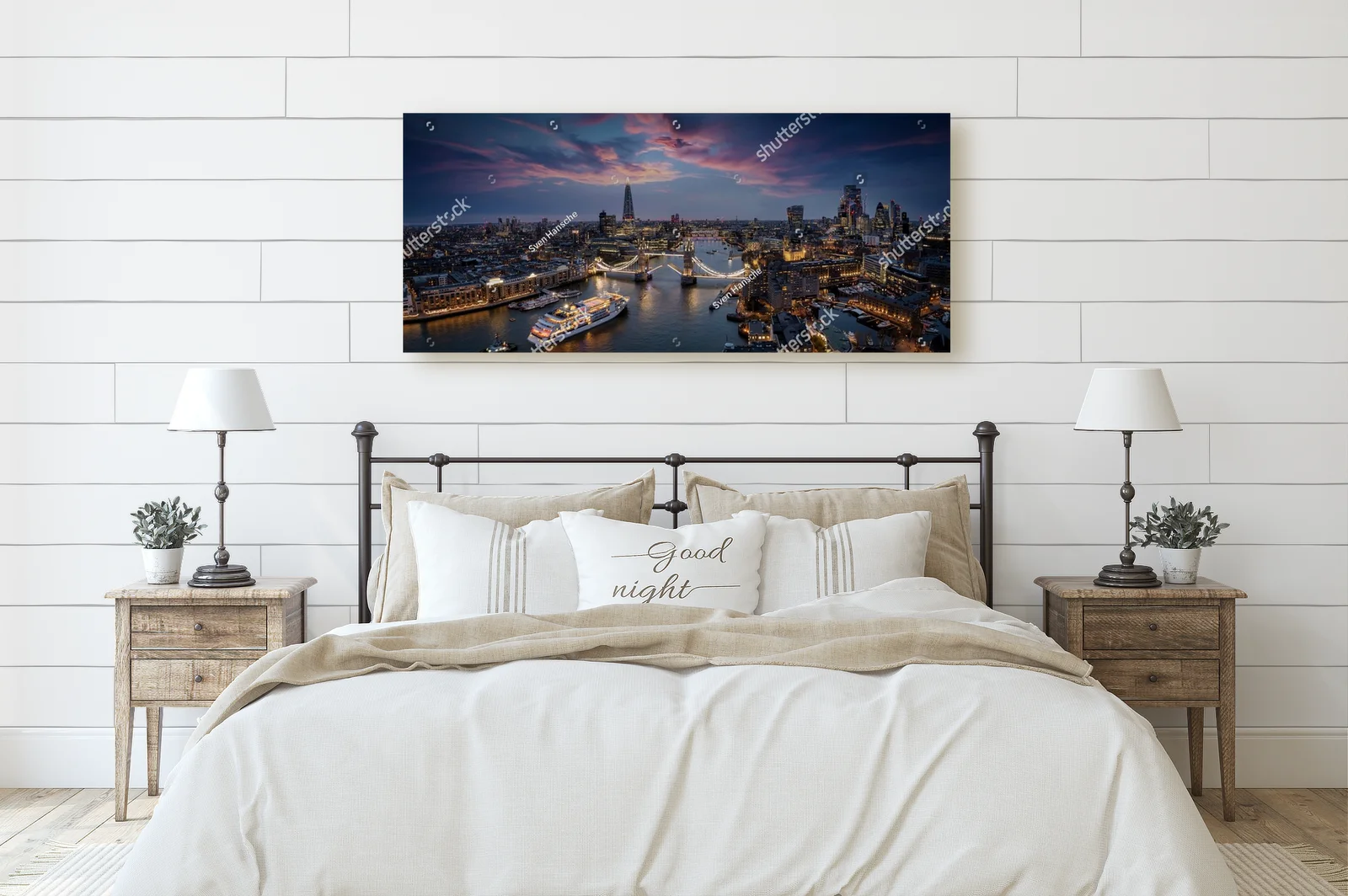 Panoramiczny widok Londynu o zmroku