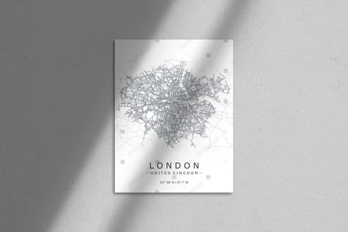 Szczegółowa mapa Londynu w eleganckiej bieli