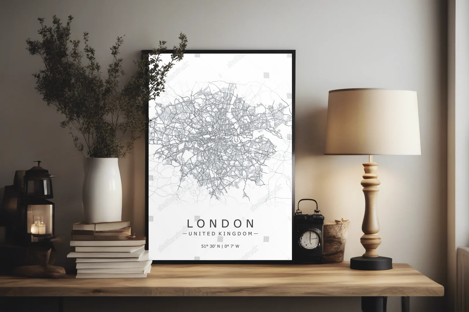 Szczegółowa mapa Londynu w eleganckiej bieli
