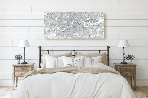 Artystyczna mapa Londynu w białej palecie