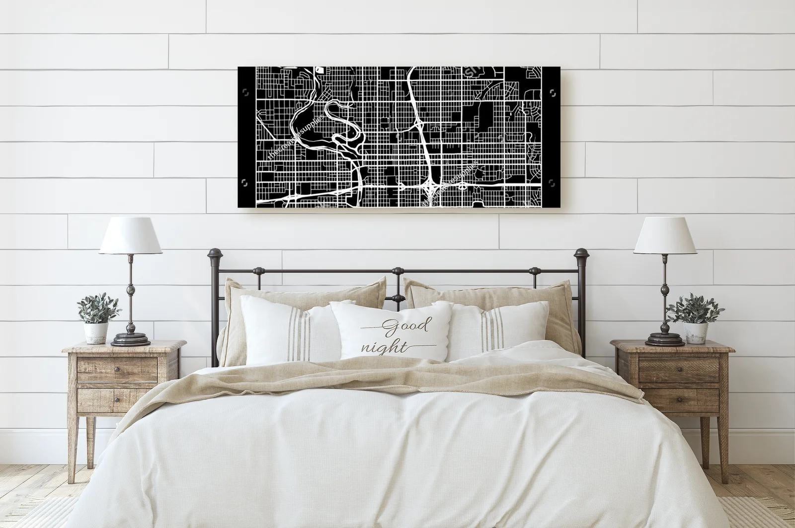 Wizjonerska mapa Wichity w monochromatycznych barwach