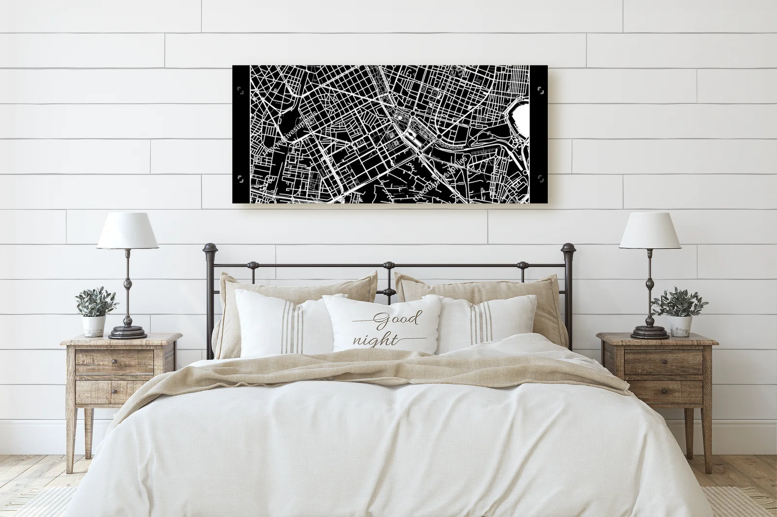 Elegancka mapa Valencji w monochromatycznych barwach