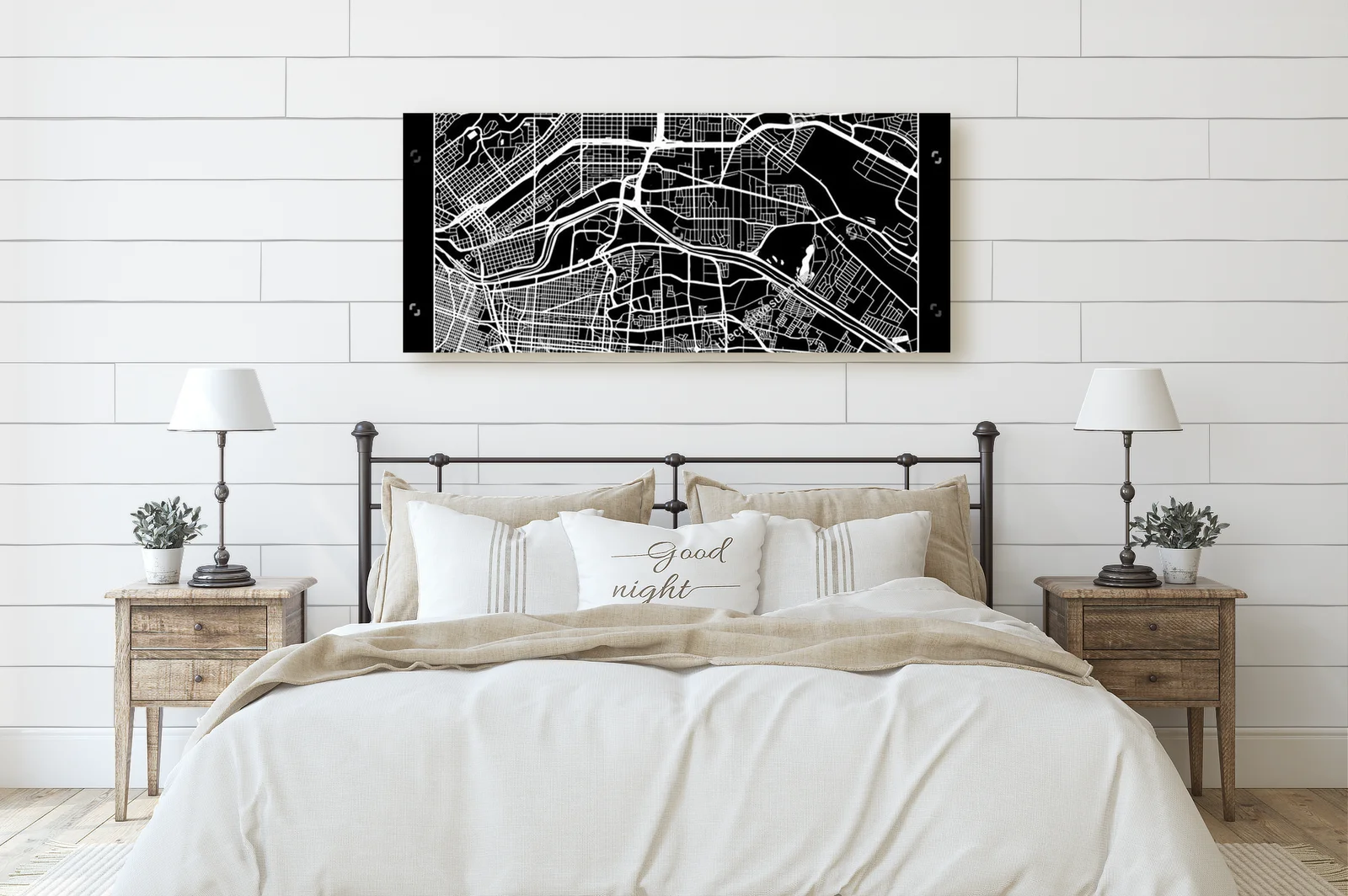 Monochromatyczna mapa miasta El Paso