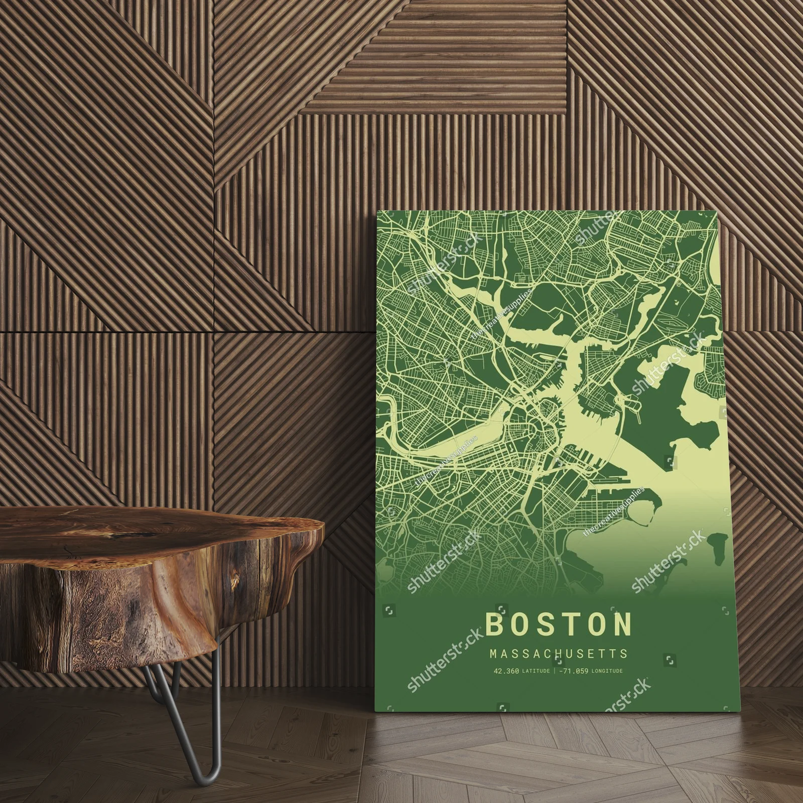 Zielona mapa Bostonu: harmonijna kompozycja