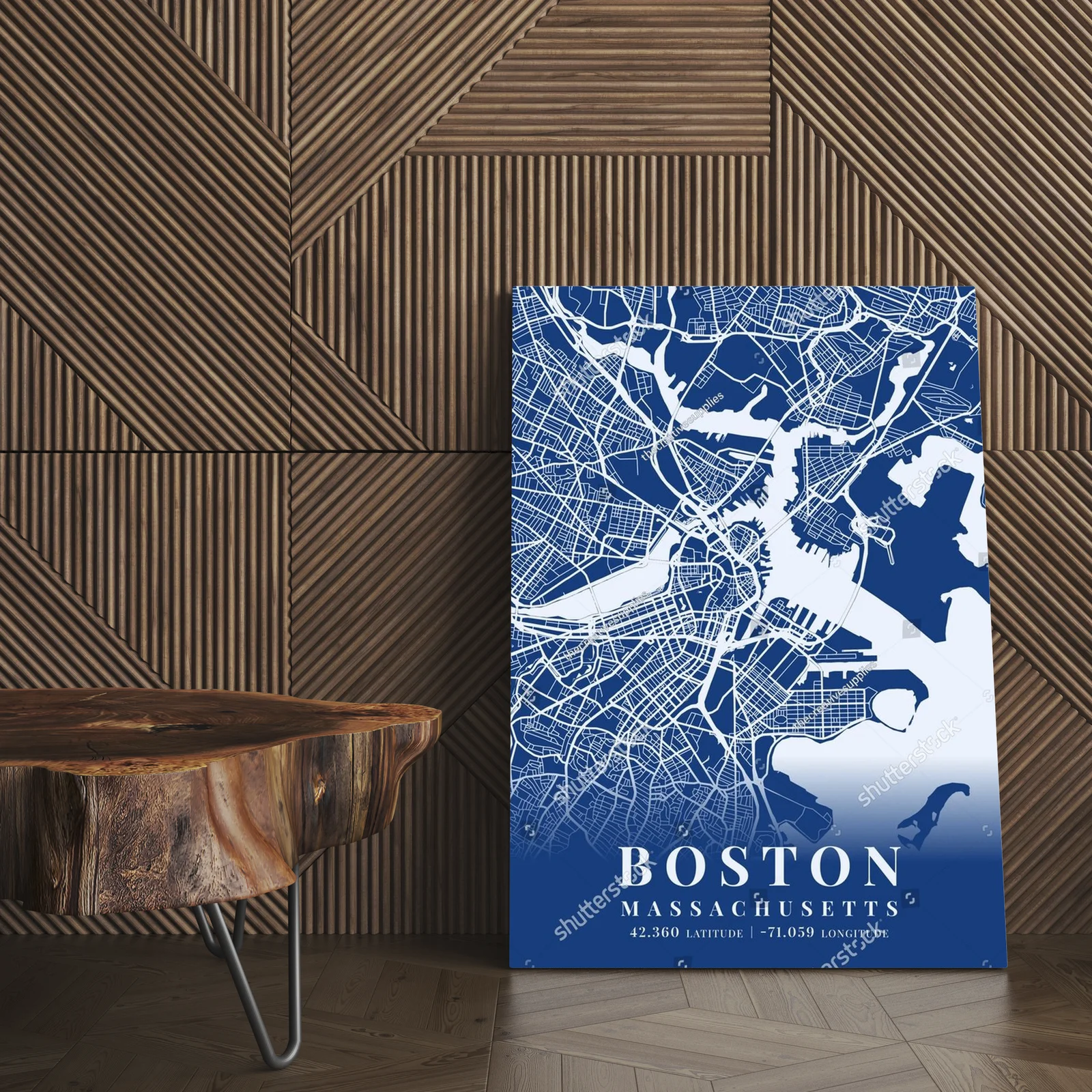 Niebieska mapa Bostonu – artystyczna kompozycja