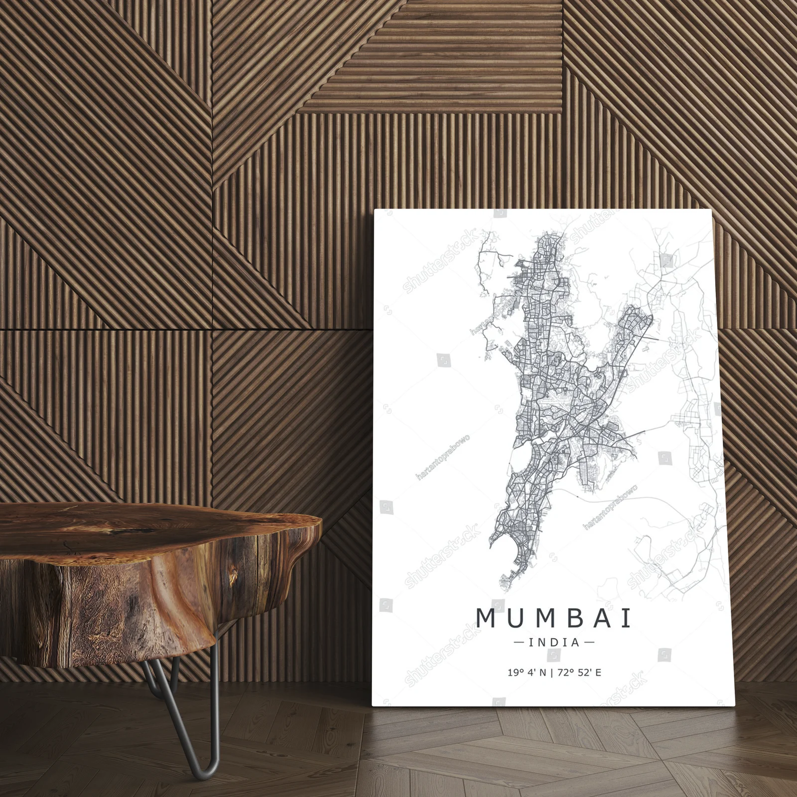 Minimalistyczna mapa Mumbai: podróż w kolorze bieli