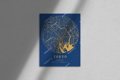 Mistyka Tokio: Niebiesko-żółta Mapa Miasta