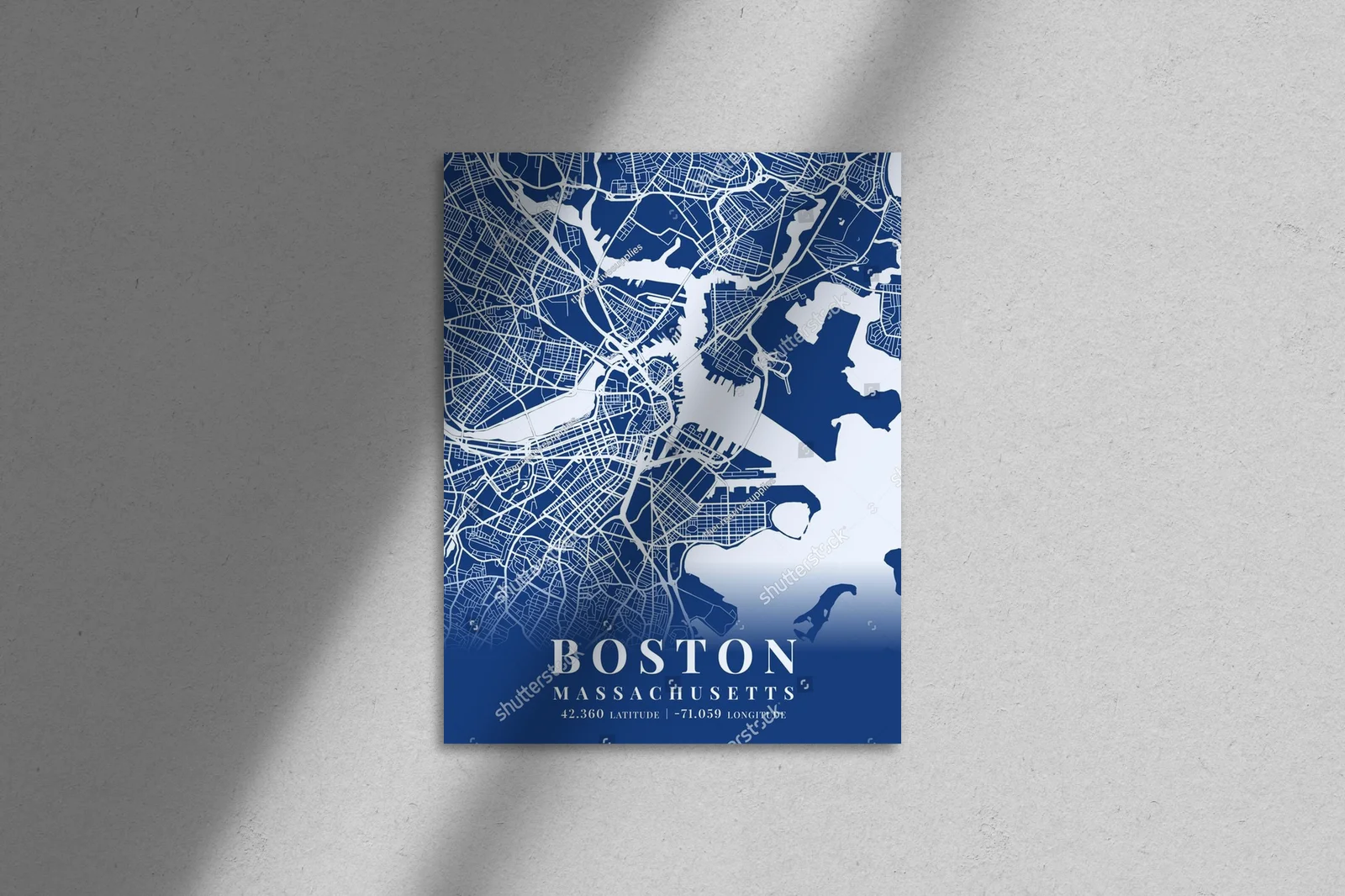 Niebieska mapa Bostonu – artystyczna kompozycja