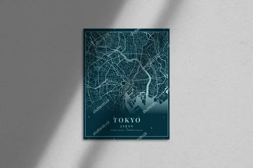 Miejski pejzaż Tokio w odcieniach cyjanu