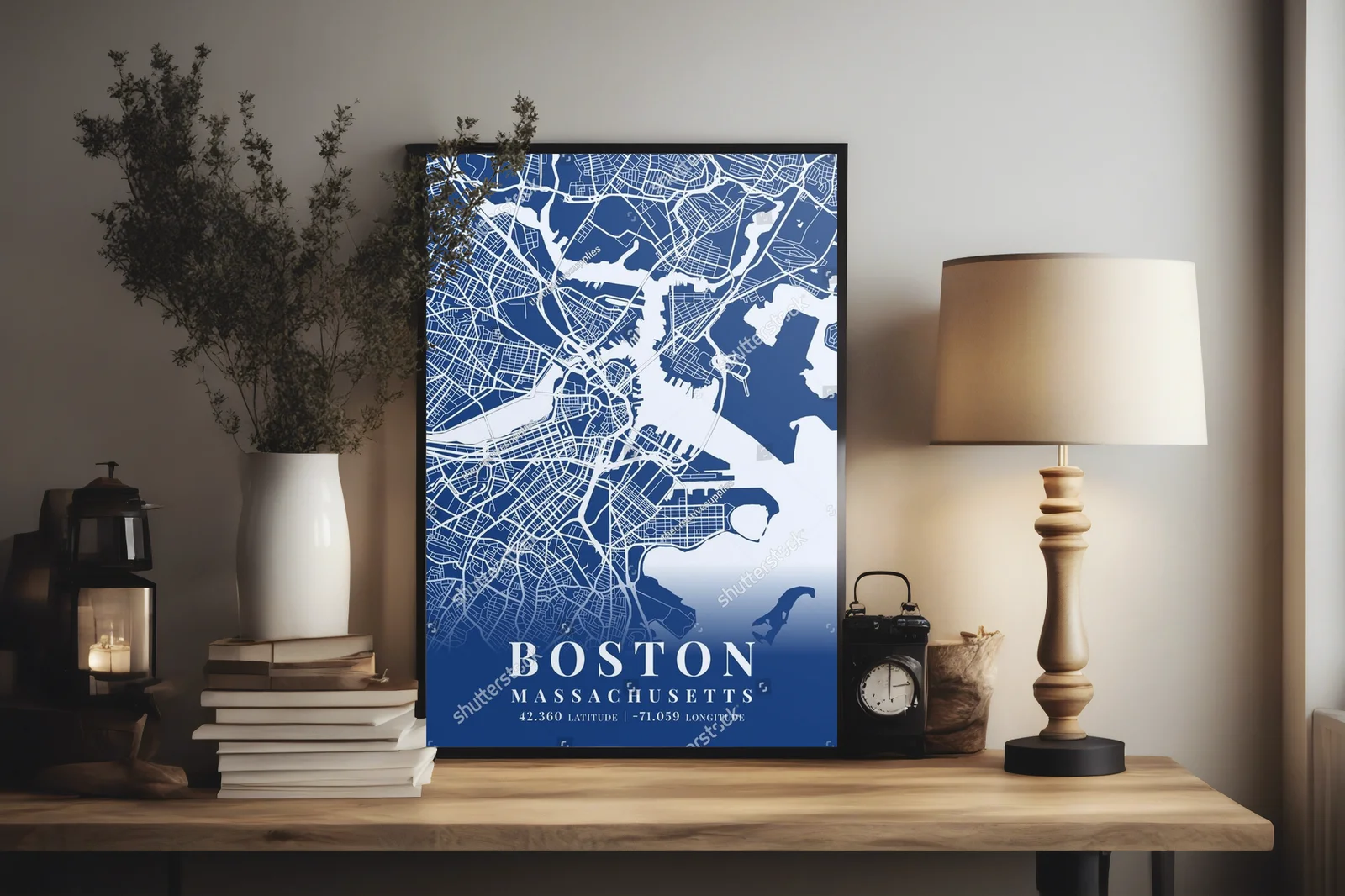 Niebieska mapa Bostonu – artystyczna kompozycja