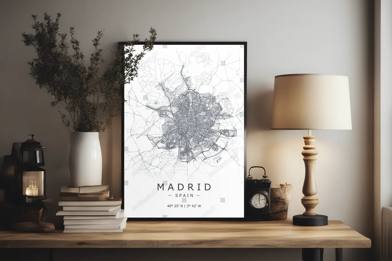Szczegółowa mapa Madrytu w eleganckiej estetyce