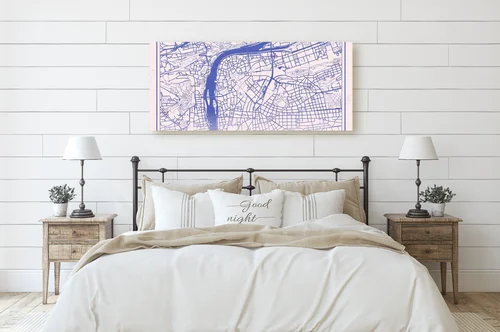 Pastelowa mapa Pragi z koordynatami