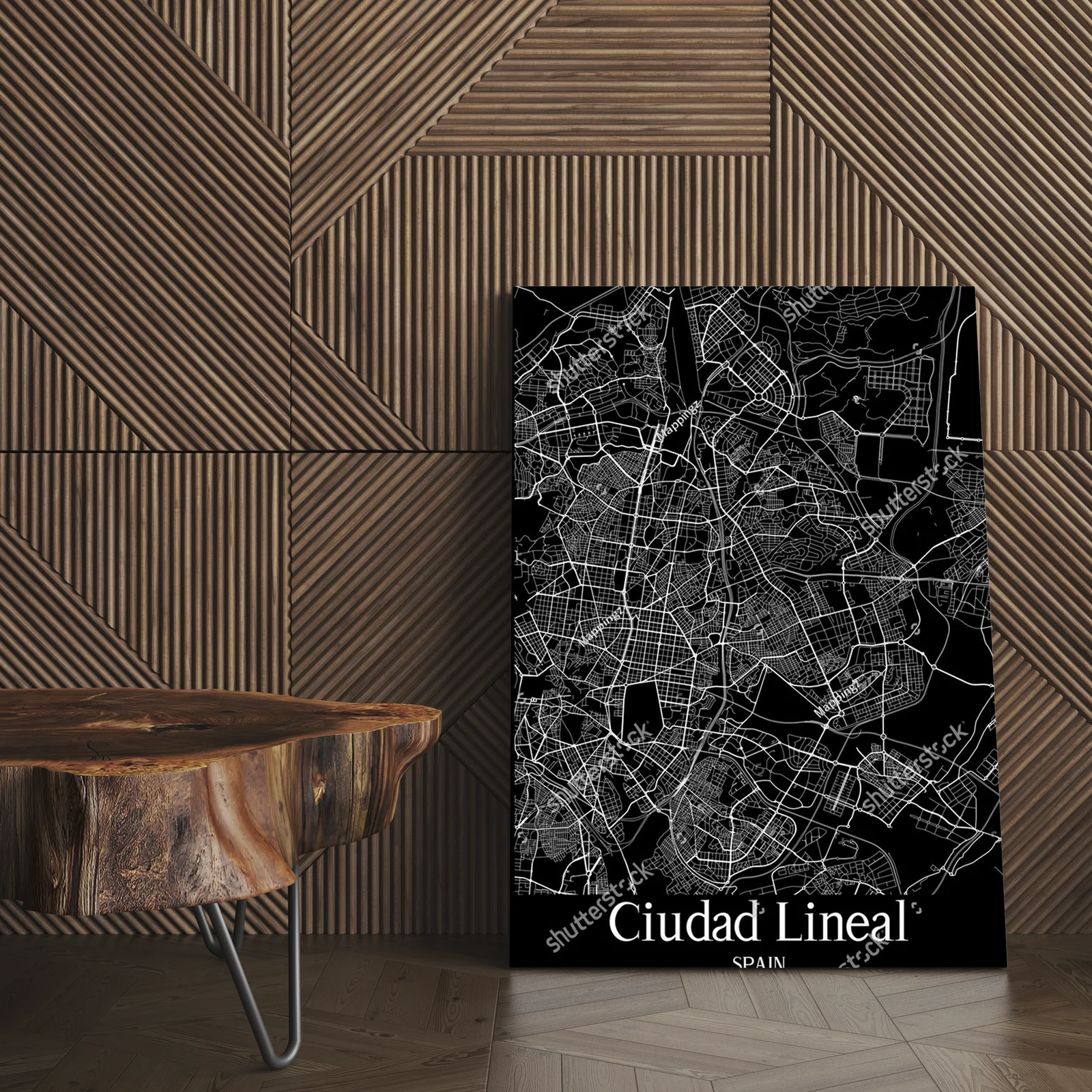 Monochromatyczna Mapa Miejską Ciudad Lineal
