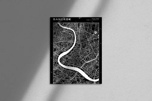 Czarne piękno Bangkok w minimalistycznym stylu