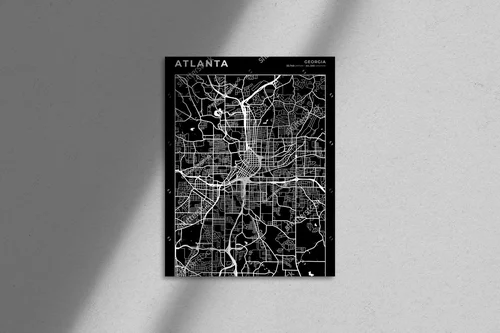 Elegancka mapa Atlanty w minimalistycznej formie