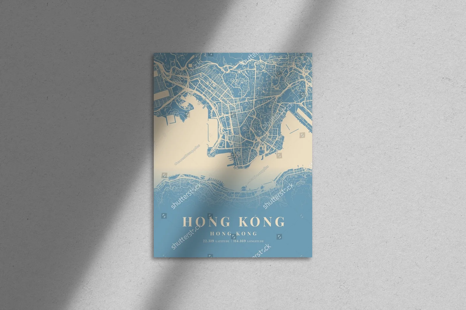 Miejski krajobraz Hongkongu w pastelowych odcieniach