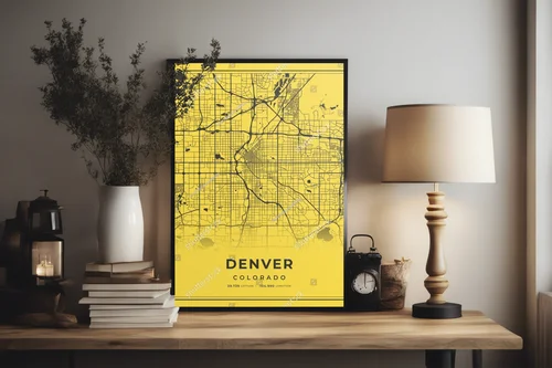 Nowoczesna mapa Denver w kolorach słońca