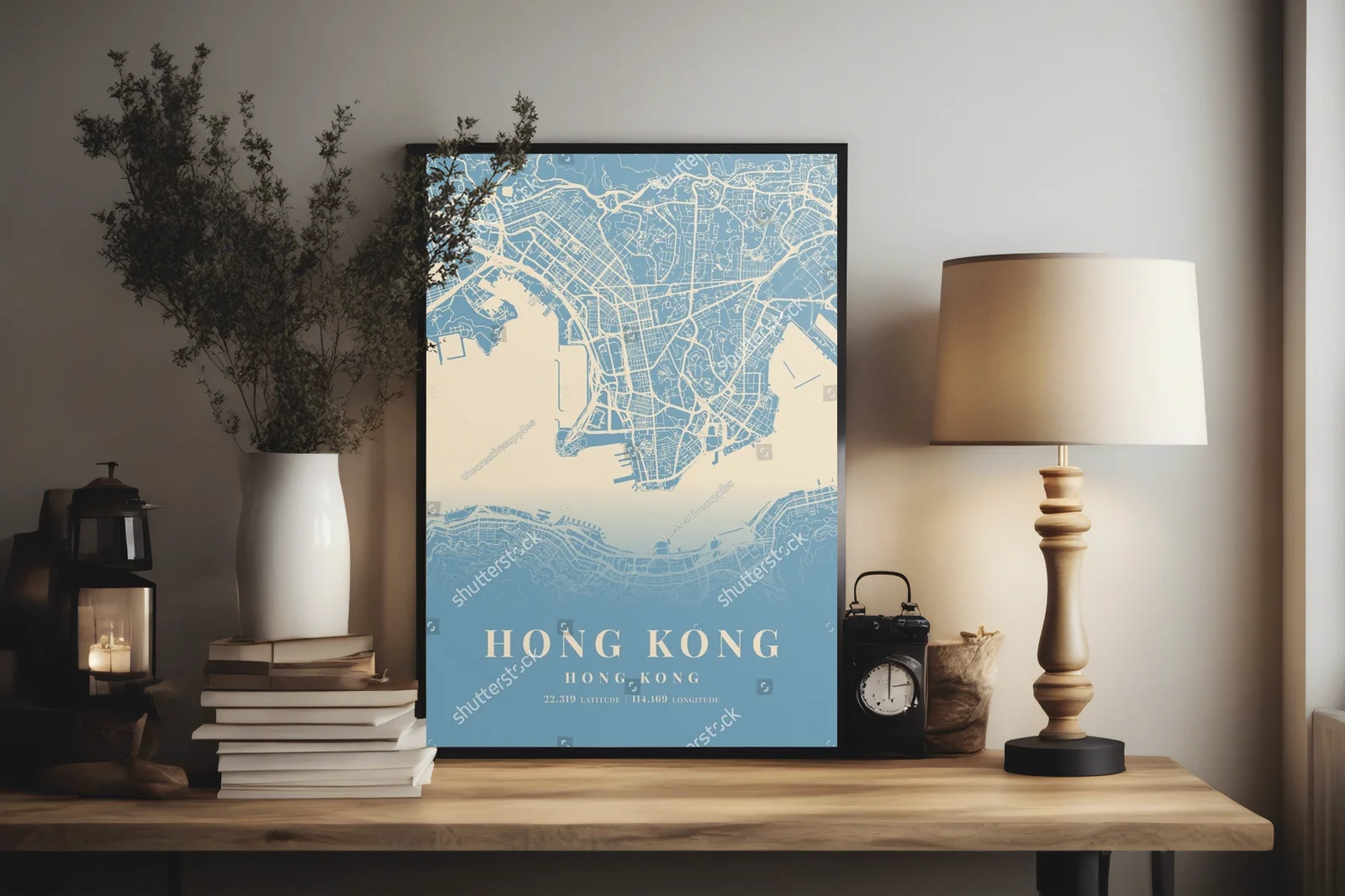 Miejski krajobraz Hongkongu w pastelowych odcieniach