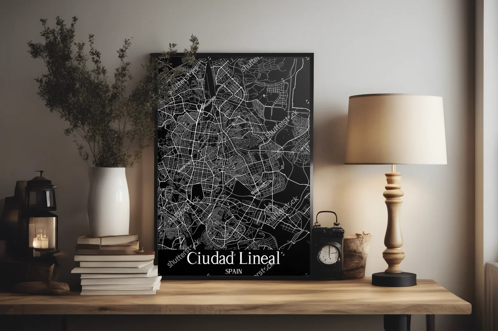 Monochromatyczna Mapa Miejską Ciudad Lineal