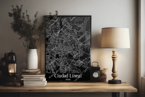 Monochromatyczna Mapa Miejską Ciudad Lineal