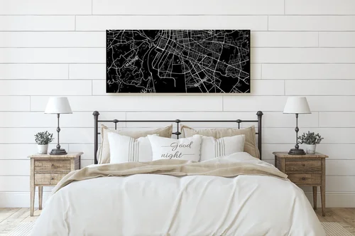 Czarno-biała mapa miasta Lyon w minimalistycznym stylu