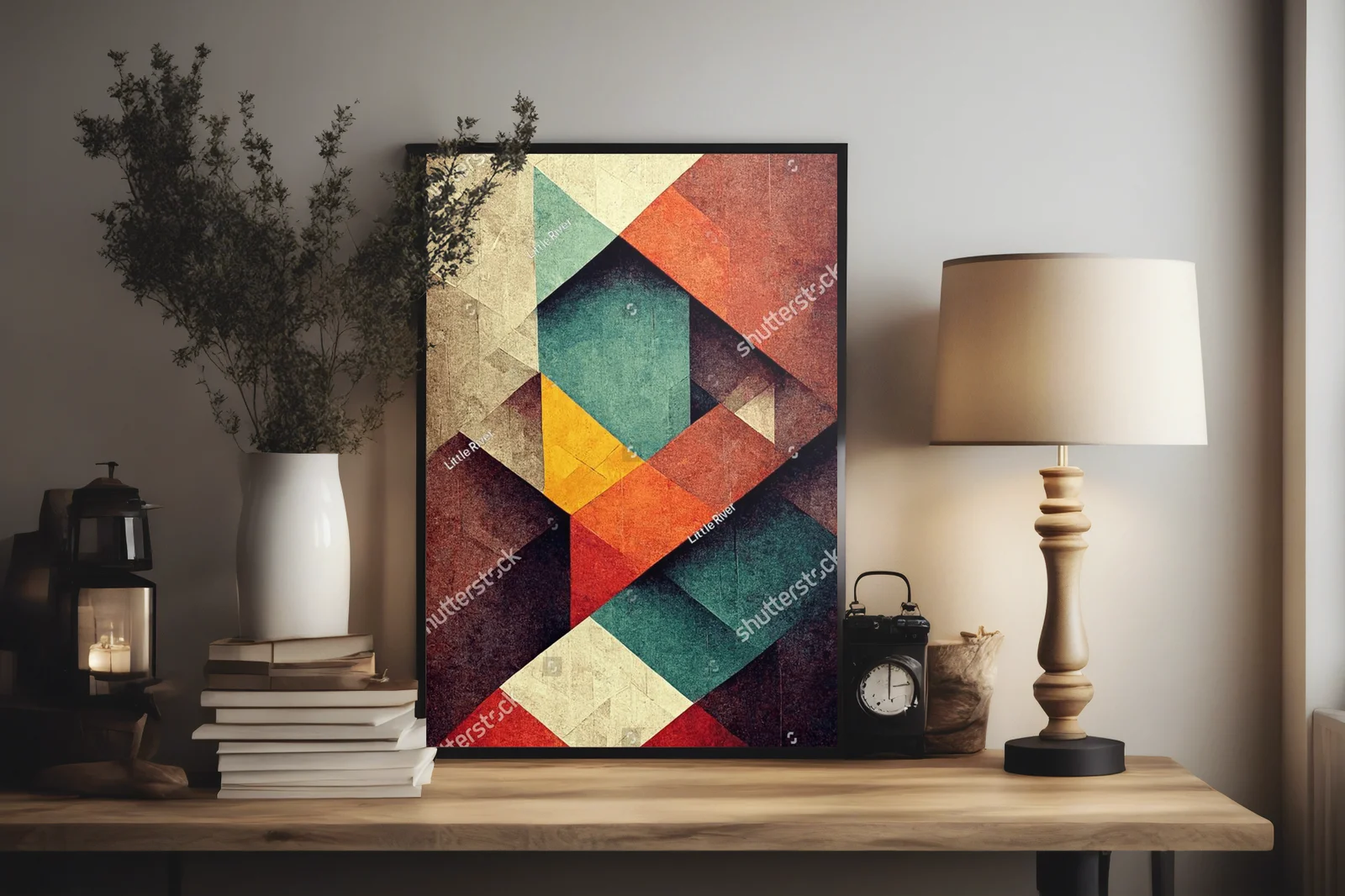 Kolorowe geometrie w nostalgicznych odcieniach