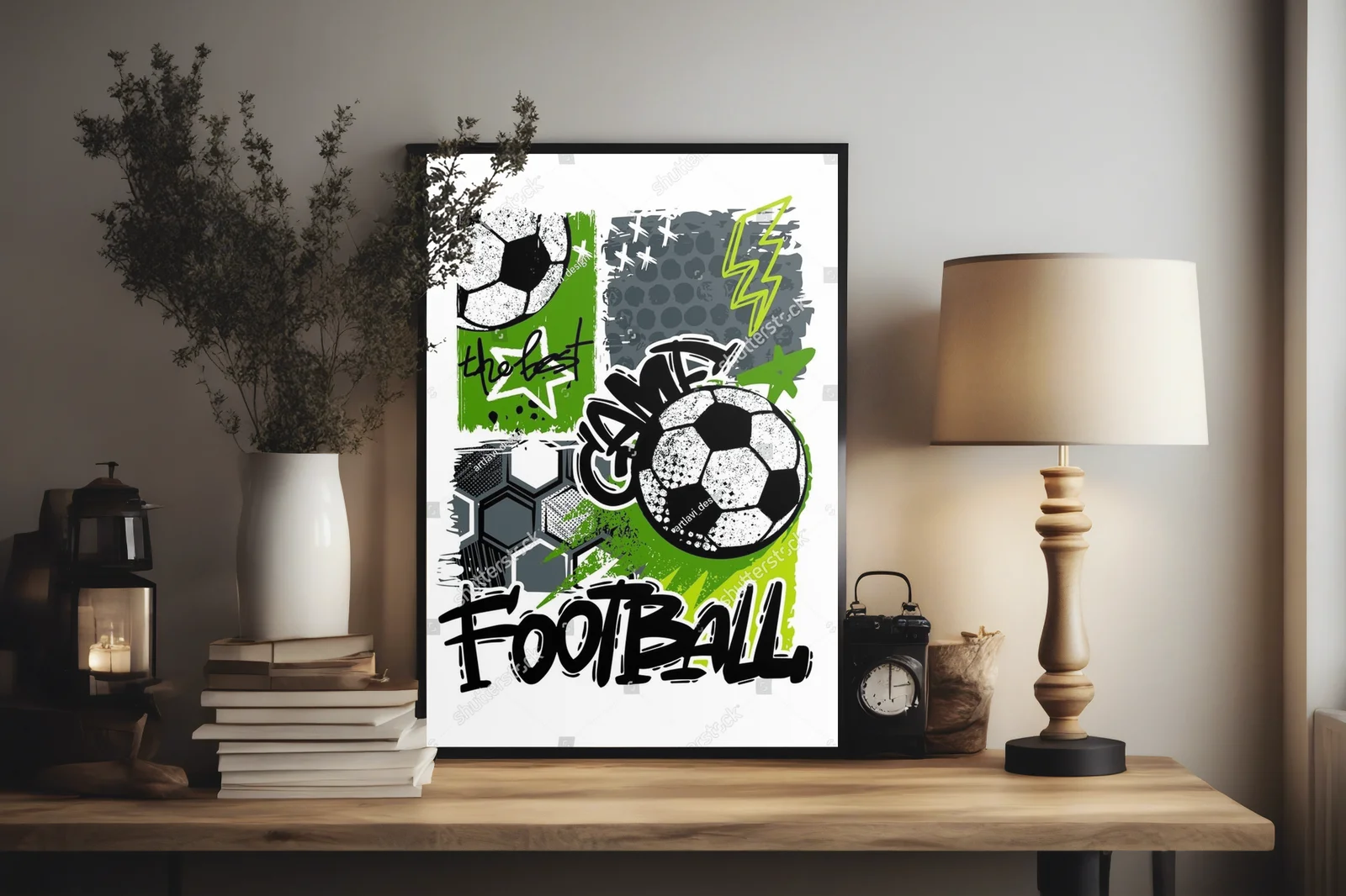 Dynamiczna kompozycja futbolowa w nowoczesnym stylu
