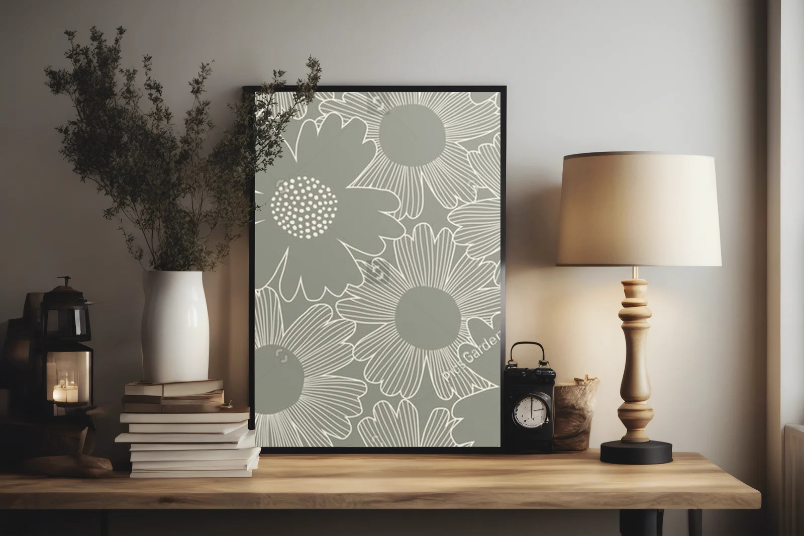 Elegancka kompozycja botaniczna w szaro-zieleni