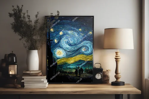 Nocny nieboskłon w stylu Van Gogha