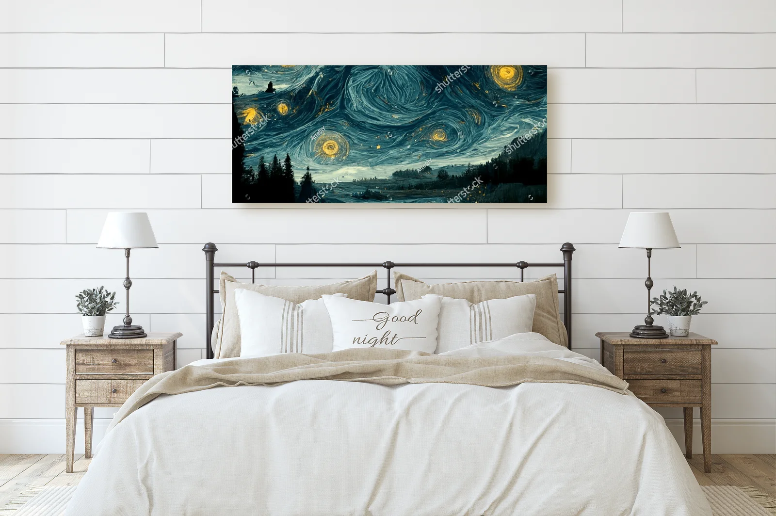 Nocny pejzaż Van Gogha przekształcony w sztukę cyfrową