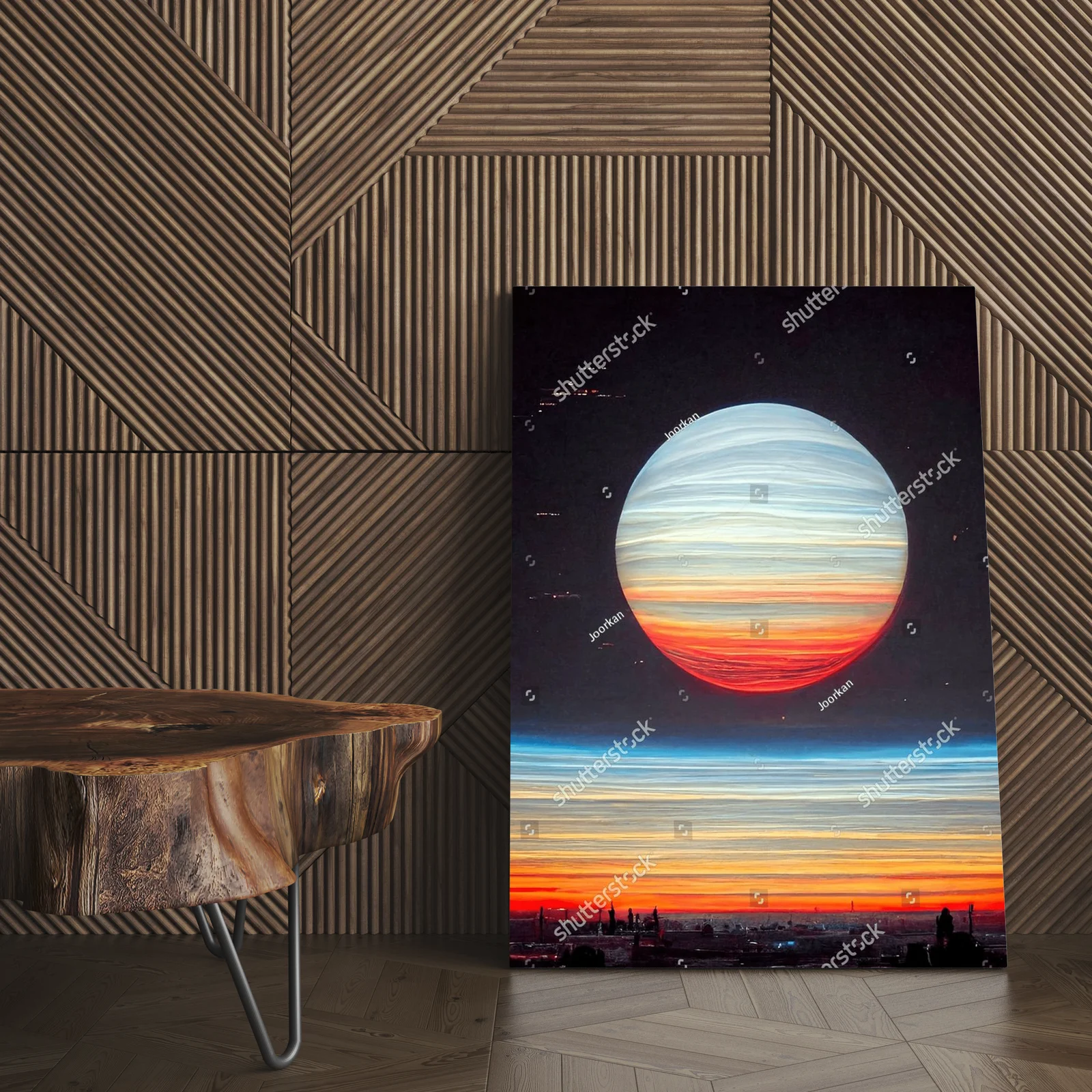 Hipnotyzujący gazowy gigant w nocnym niebie