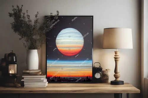 Hipnotyzujący gazowy gigant w nocnym niebie