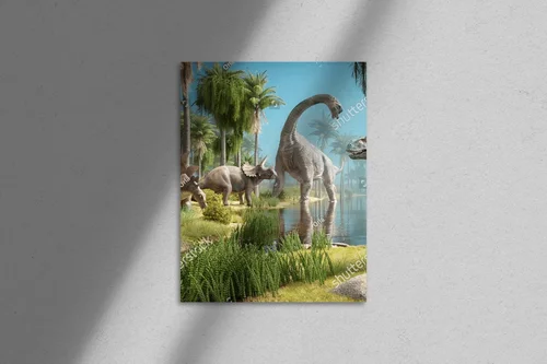 Prehistoryczna dżungla pełna dinozaurów