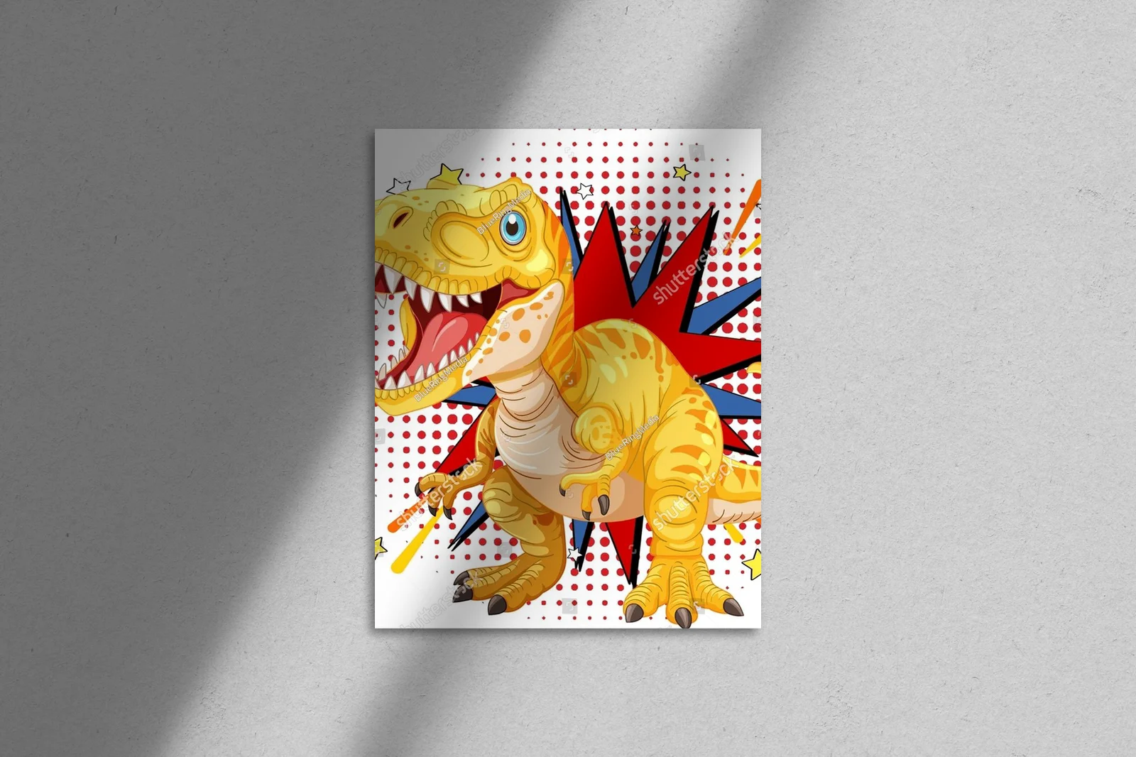 Radosny dinozaur w eksplozji kolorów