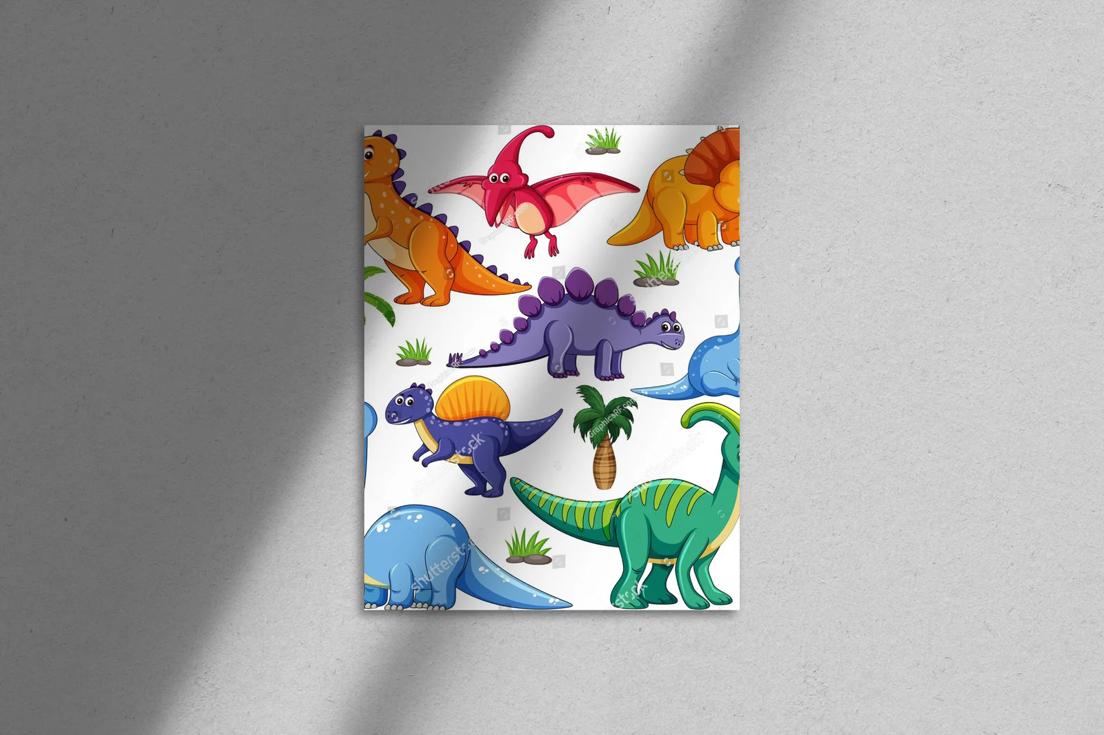 Wesołe dinozaury w komiksowym stylu