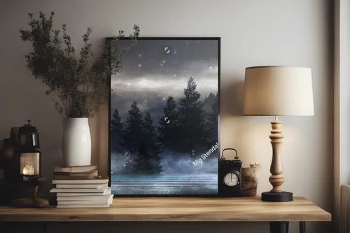 Magia nocnego krajobrazu w leśnym zaciszu
