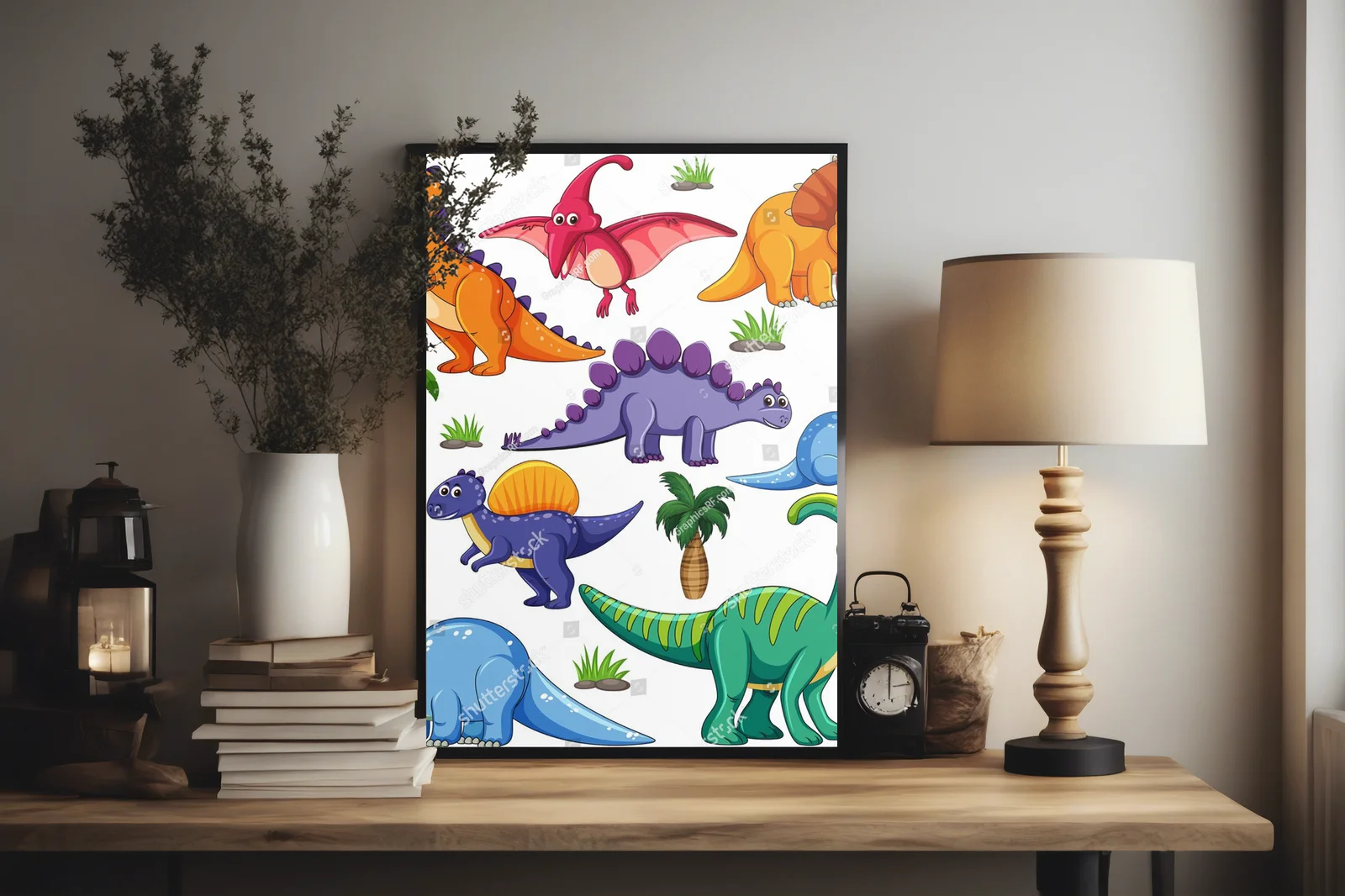 Wesołe dinozaury w komiksowym stylu
