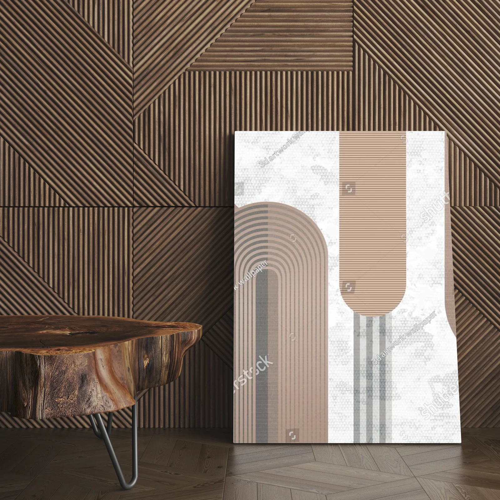 Nowoczesny mural w minimalistycznym stylu