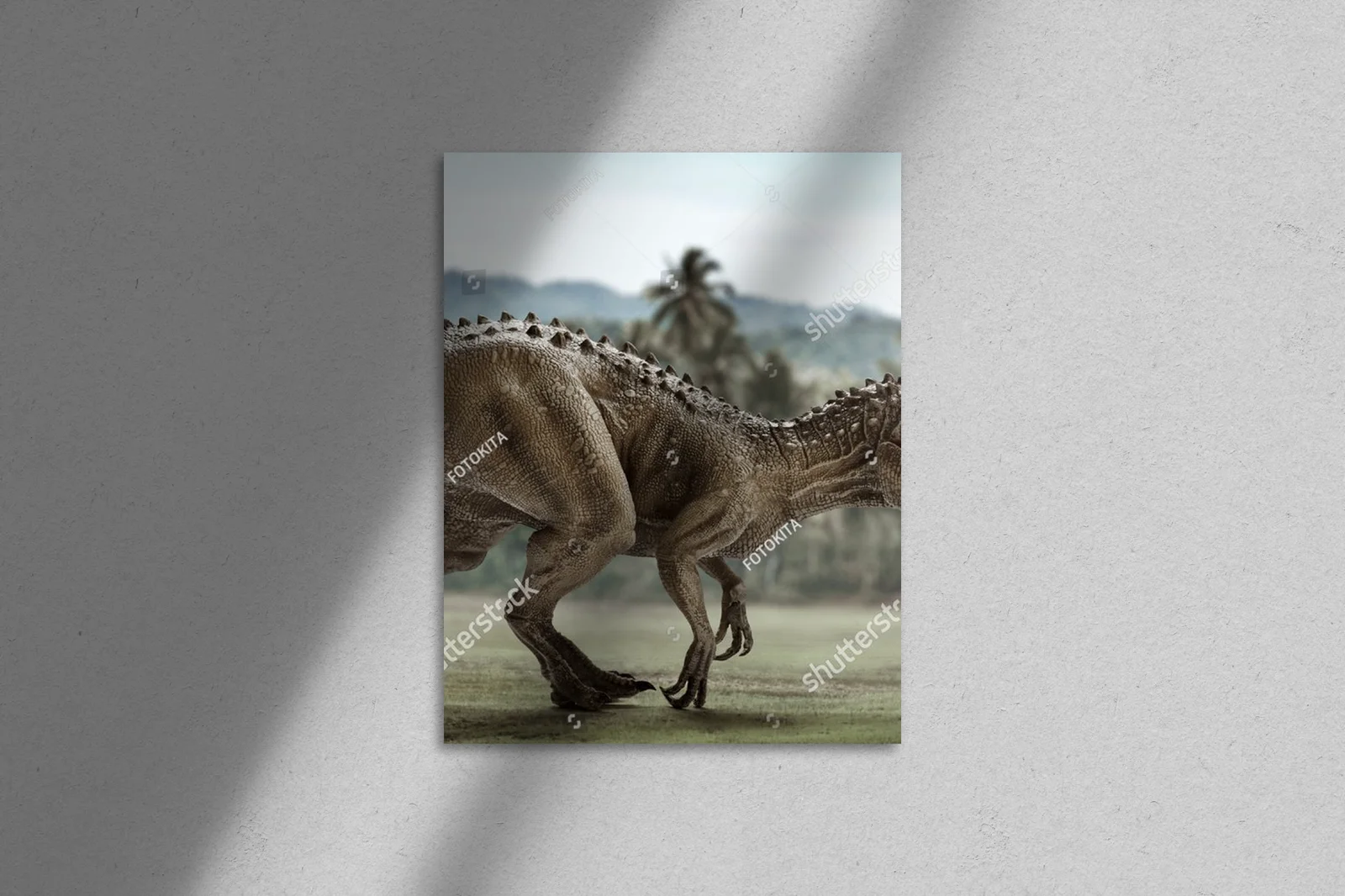 Potężny tyranozaur w otoczeniu zielonej dżungli