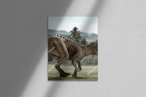 Potężny tyranozaur w otoczeniu zielonej dżungli