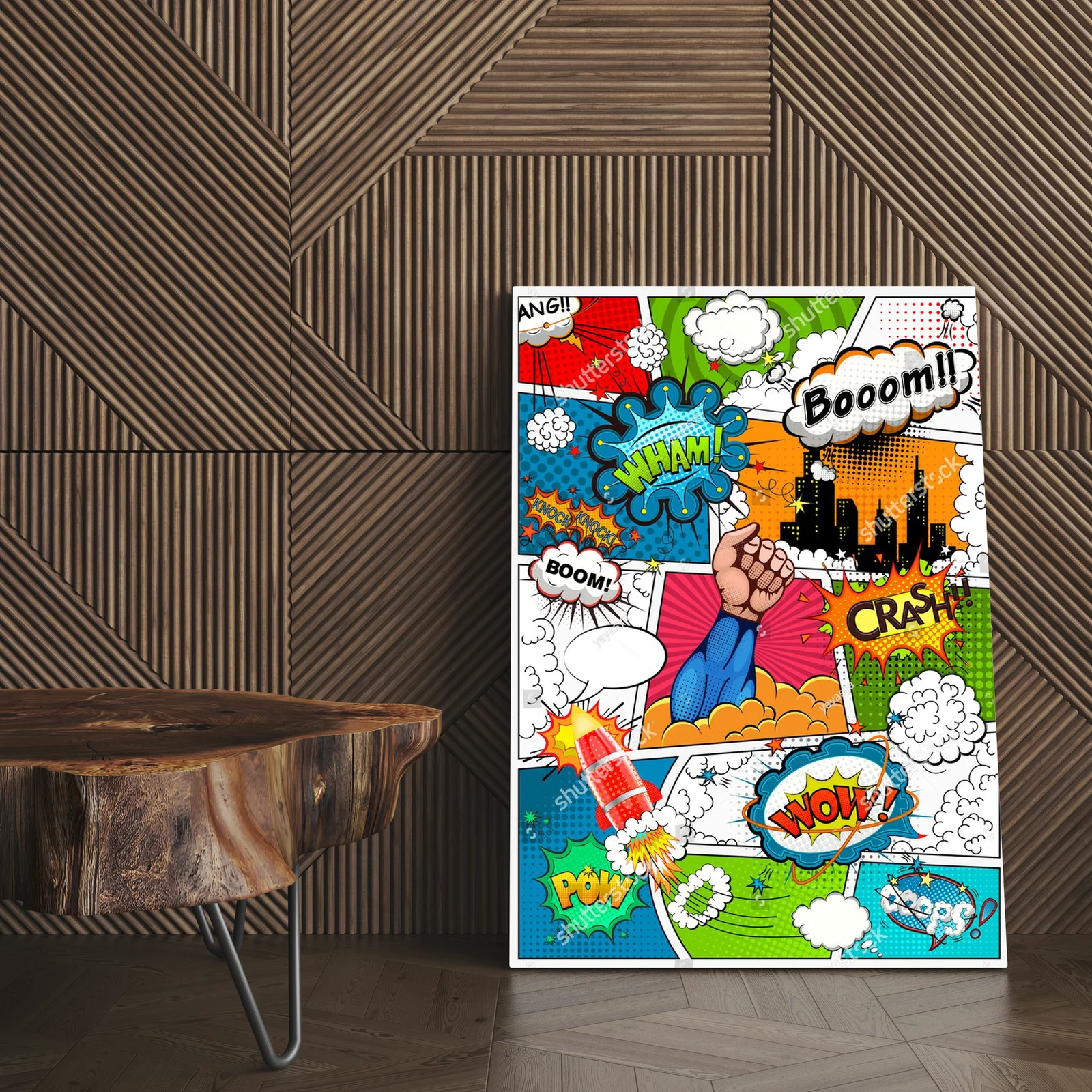 Superbohater w komiksowej oprawie z retro klimatem
