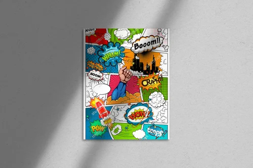 Superbohater w komiksowej oprawie z retro klimatem
