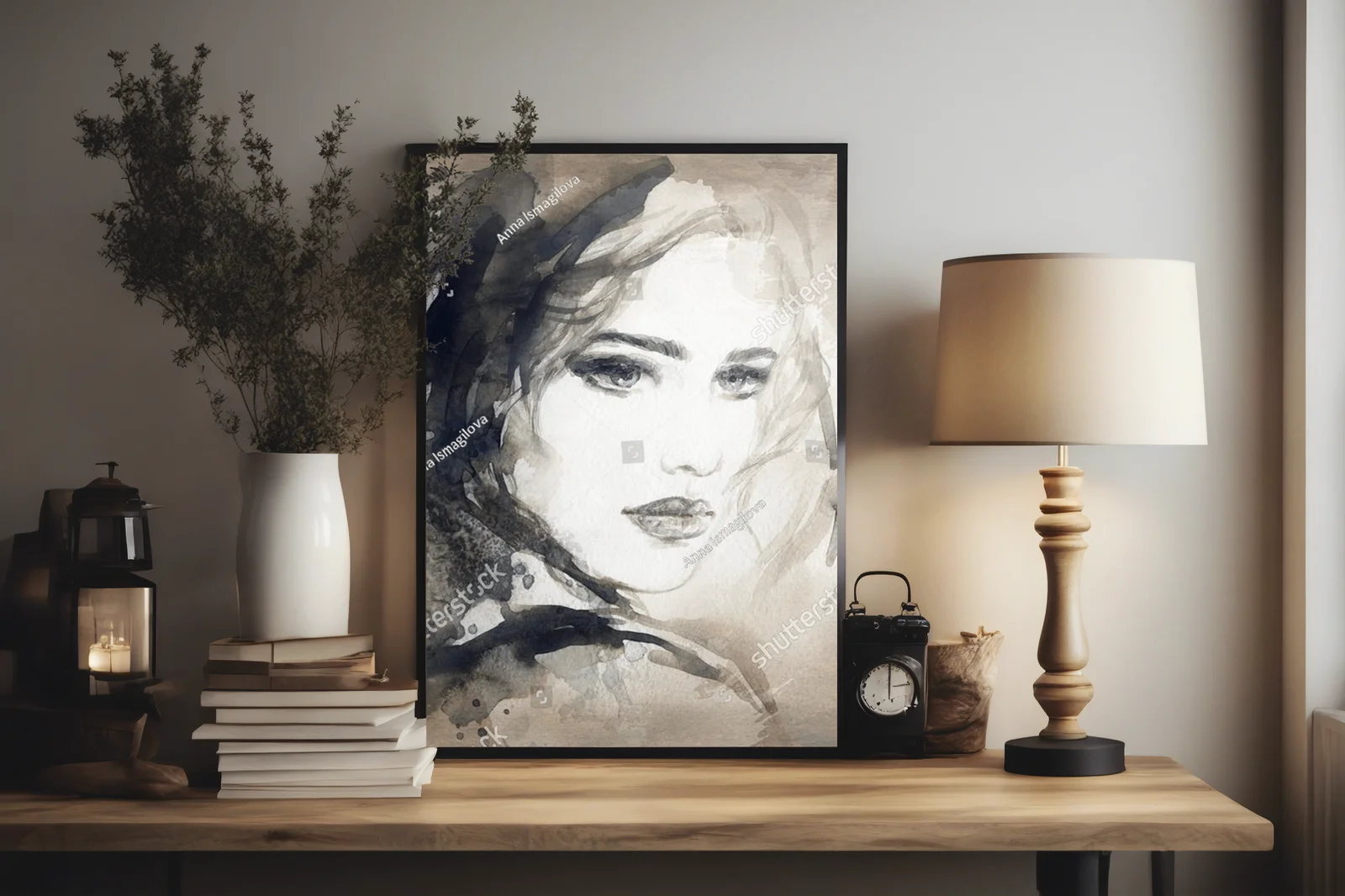 Elegancki portret kobiet w akwarelowych barwach