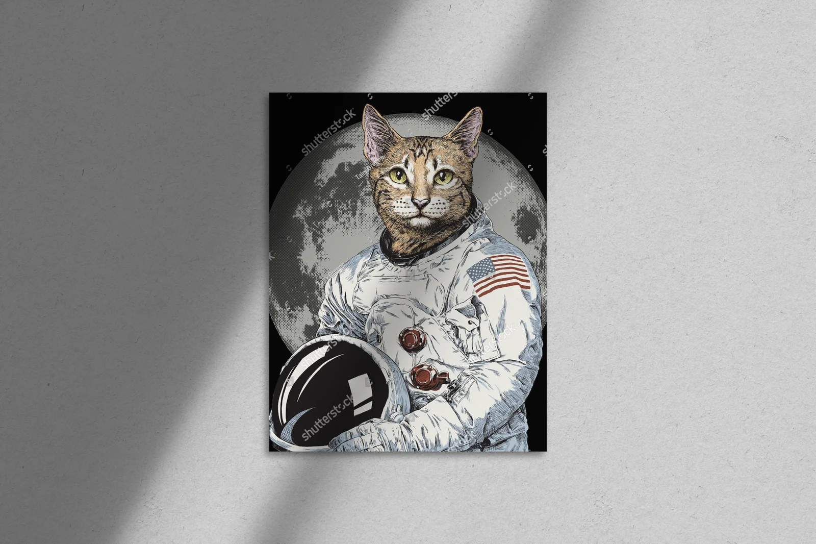 Wesoły hipsterski kot astronauta w kosmosie