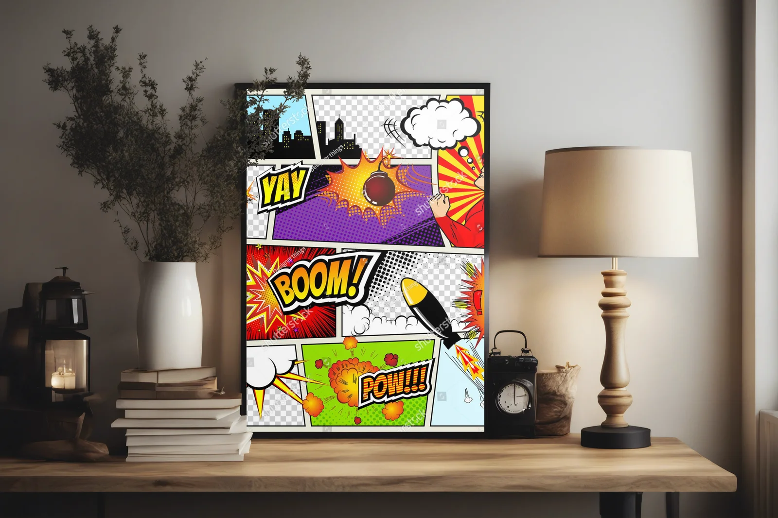 Retro komiksowe emocje w kolorowej przestrzeni