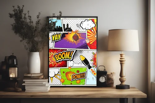 Retro komiksowe emocje w kolorowej przestrzeni
