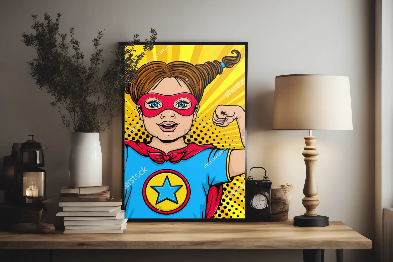Superbohaterka w retro stylu pełna mocy i radości